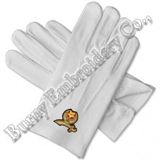 Cotton Masonic Regalia Hands Embroidered Gloves